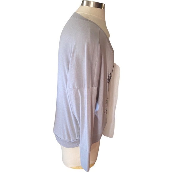 Disney Parks Women Mickey Mouse Dolman Long Sleeve Rhinestone Gray T-Shirt Sz M - Picture 7 of 11